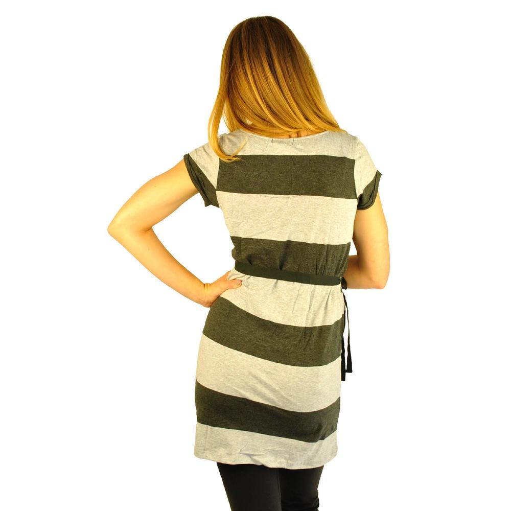 Striped Maternity Tunic with Belt - Online Exclusive