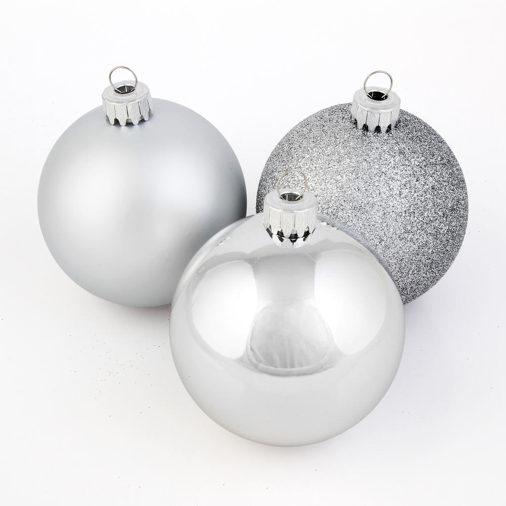 Donner & Blitzen Incorporated Ball Christmas Ornaments- Silver, 75 mm, 8 ct.