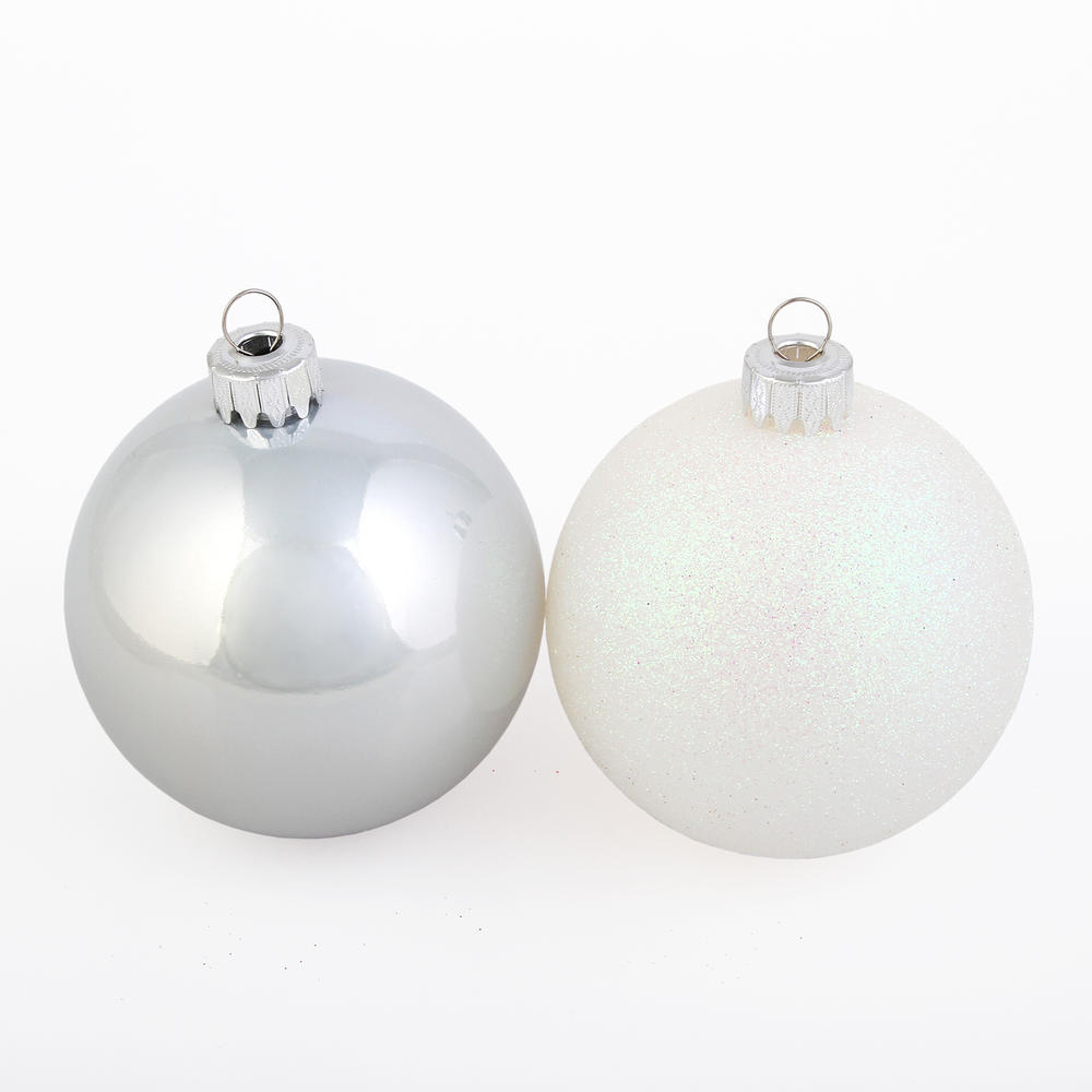 Donner & Blitzen Incorporated Ball Christmas Ornaments- White, 75 mm, 8 ct.