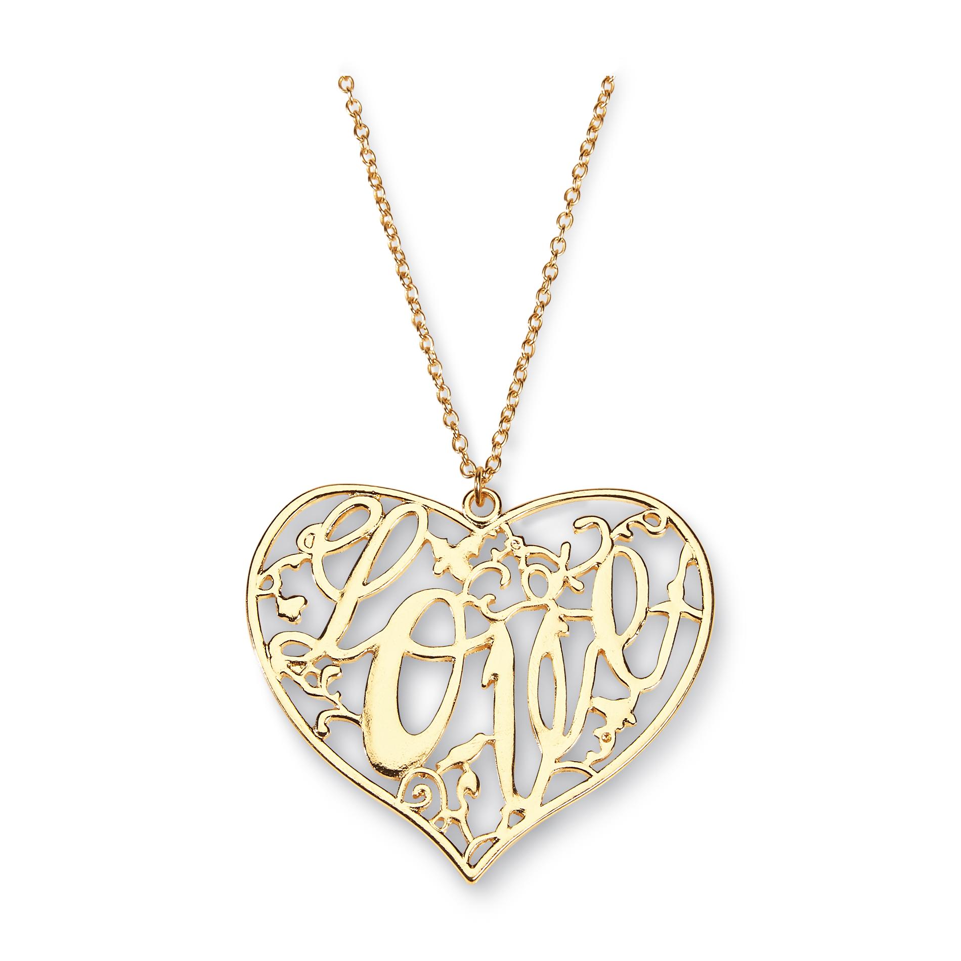 Junior's Filigree Heart Pendant Necklace - Love