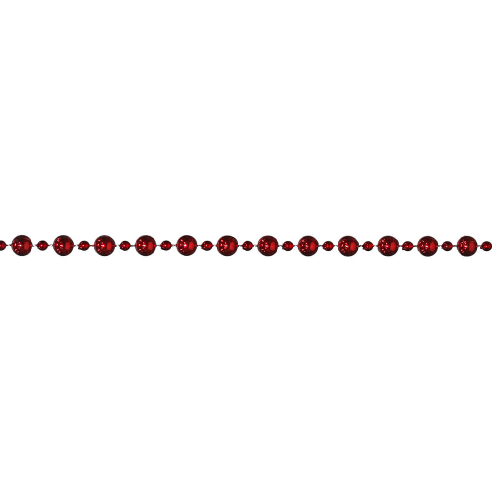 DONNER & BLITZEN 18' Lux Bead Garland- Metallic Ruby Red
