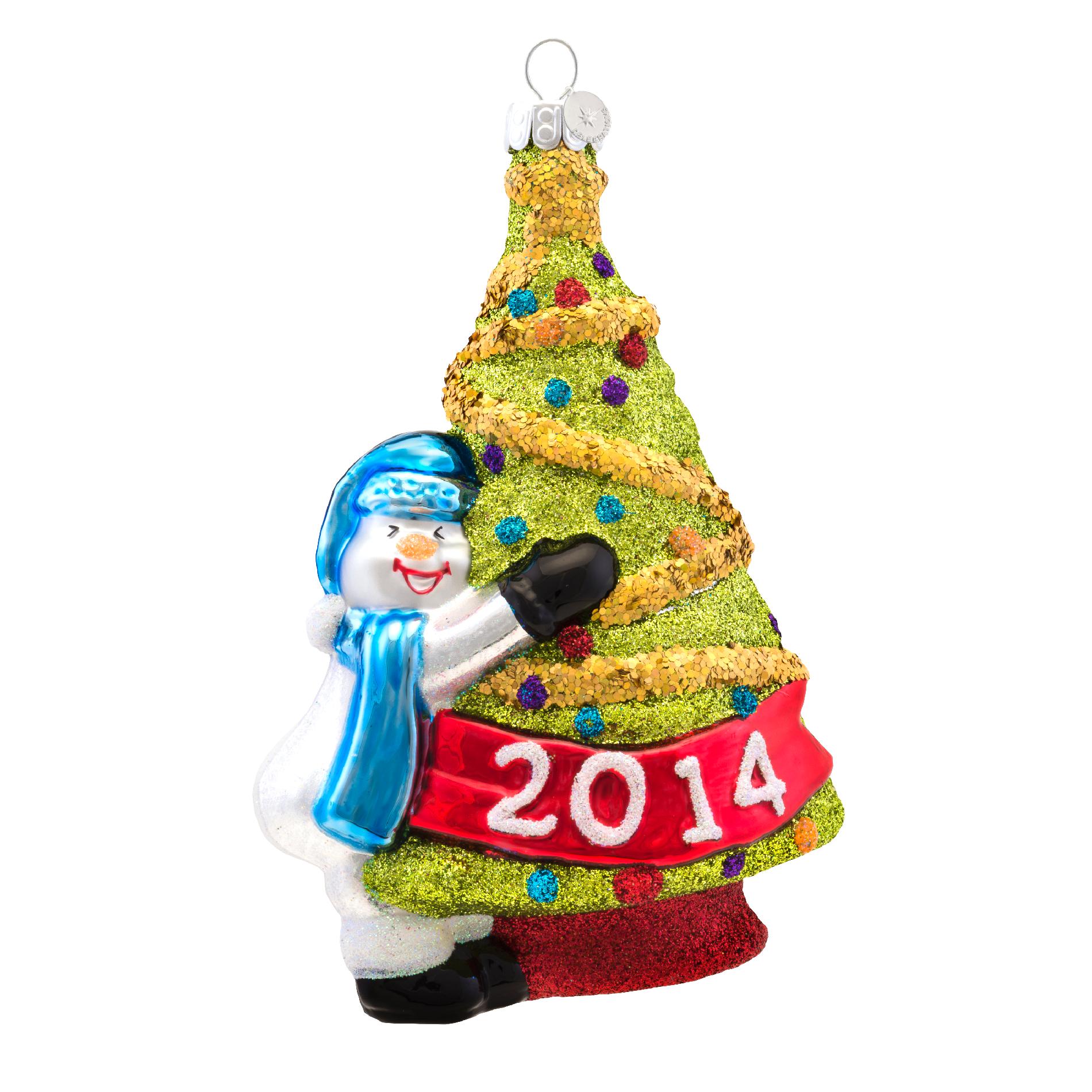 Celebrations by Radko &#174; - Snowman Hugging Dated Christmas Tree, 5 in