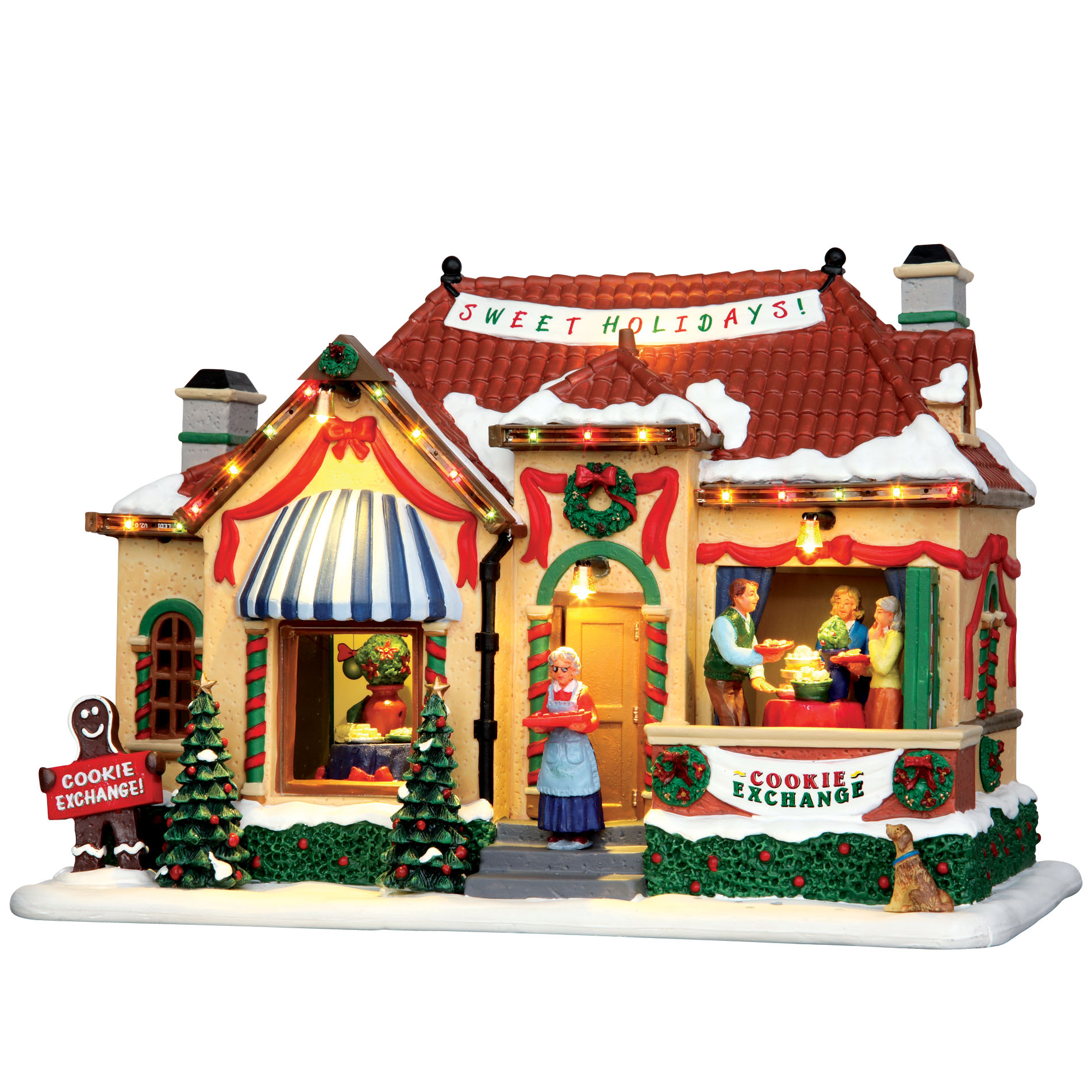 Lemax Village Collection Christmas Village Building, Cookie Exchange Party, With 4.5V Adaptor