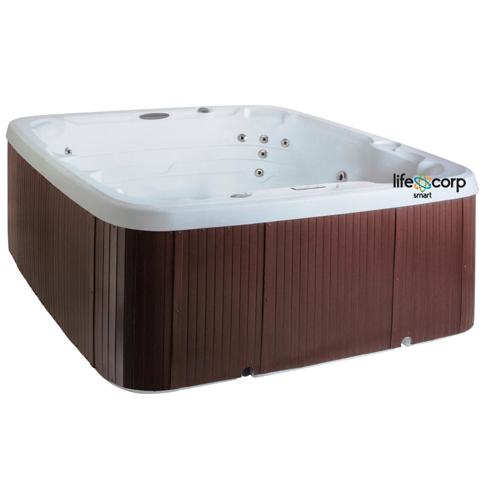 Lifesmart 450 DX 7 Person Portable Hot Tub Spa with Upgraded 23 Jet