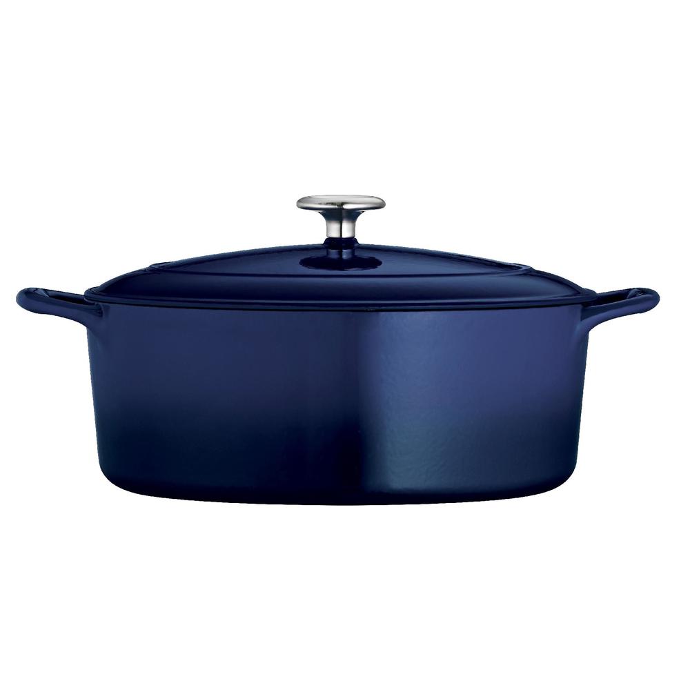 Gourmet Enameled Cast Iron  - Series 1000 - 5.5 Qt Covered Oval Dutch Oven