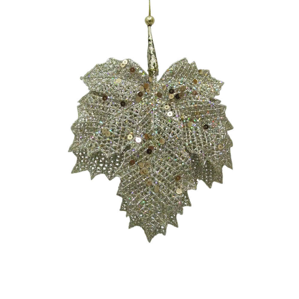 Donner & Blitzen Incorporated Champagne Leaf Christmas Tree Ornament