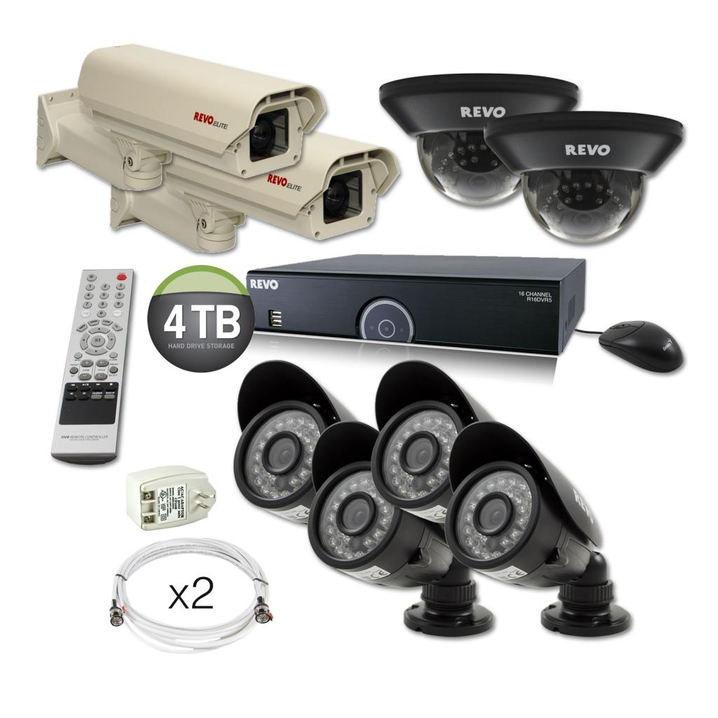 Elite Titanium Series Surveillance System with 16 Channel 4TB 960H DVR, 6 Quick Connect Cameras & 2 Elite Outdoor Box Cameras