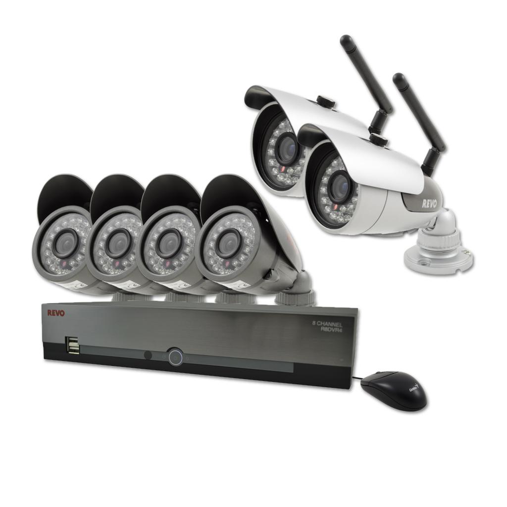 8 Ch. 1TB DVR Surveillance System with 2 Wireless Bullet Cameras and 4 Wired Bullet Cameras