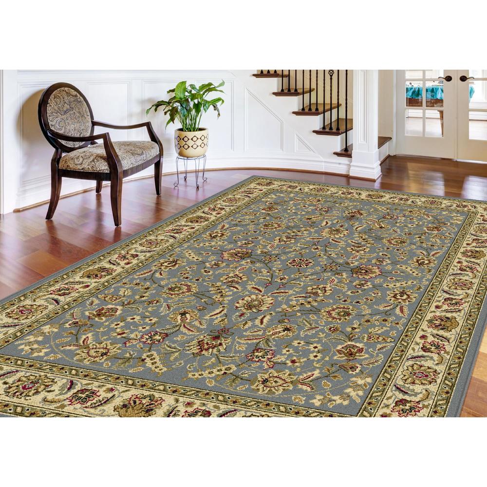 Laguna Lizbeth Blue 5 ft. 3 in. x 7 ft. 3 in. Oval Traditional Area Rug