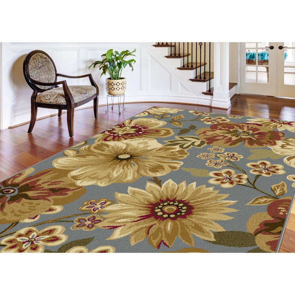 Laguna Camila Blue 5 ft. 3 in. Round Transitional Area Rug