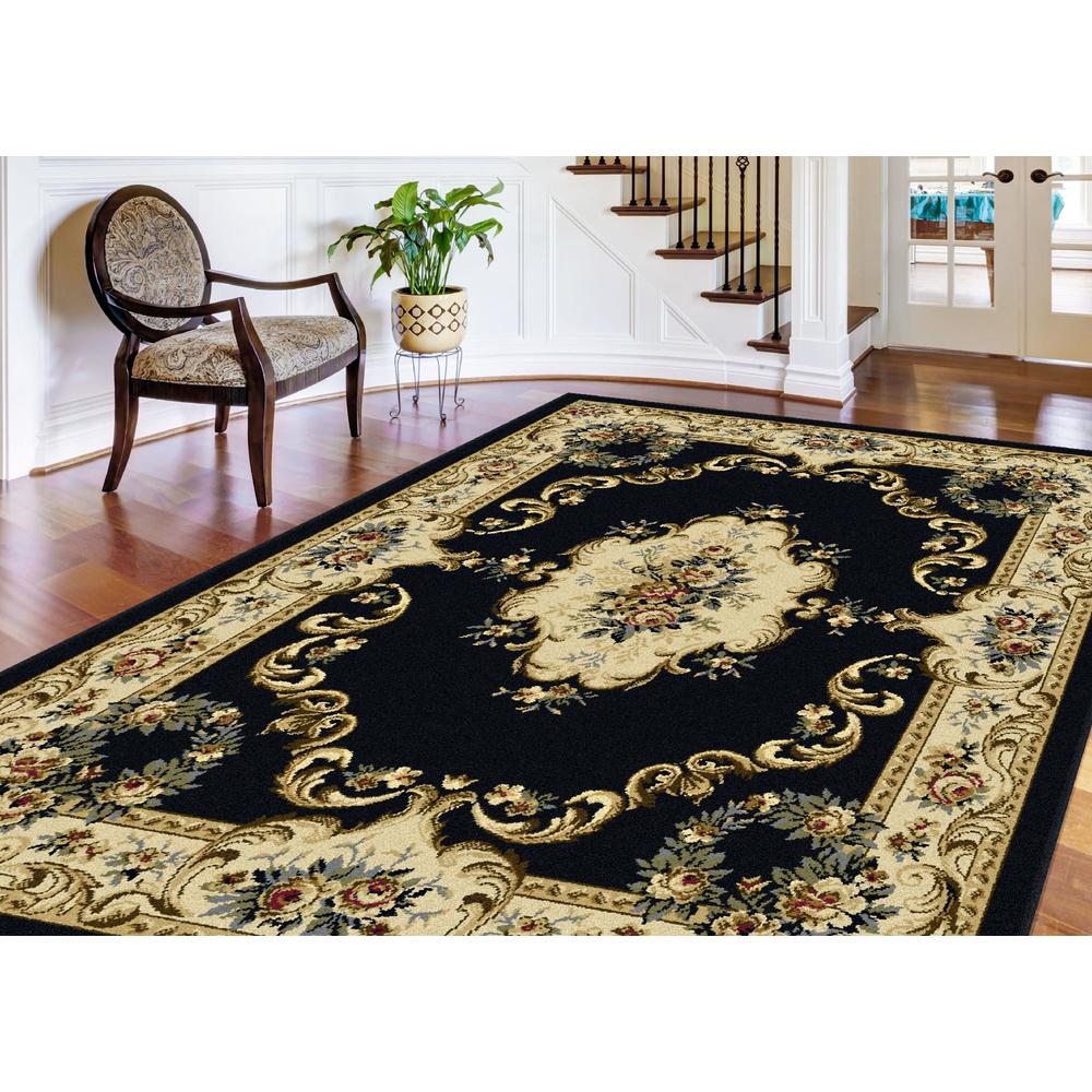 Laguna Angeline Charcoal 7 ft. 10 in. Round Traditional Area Rug