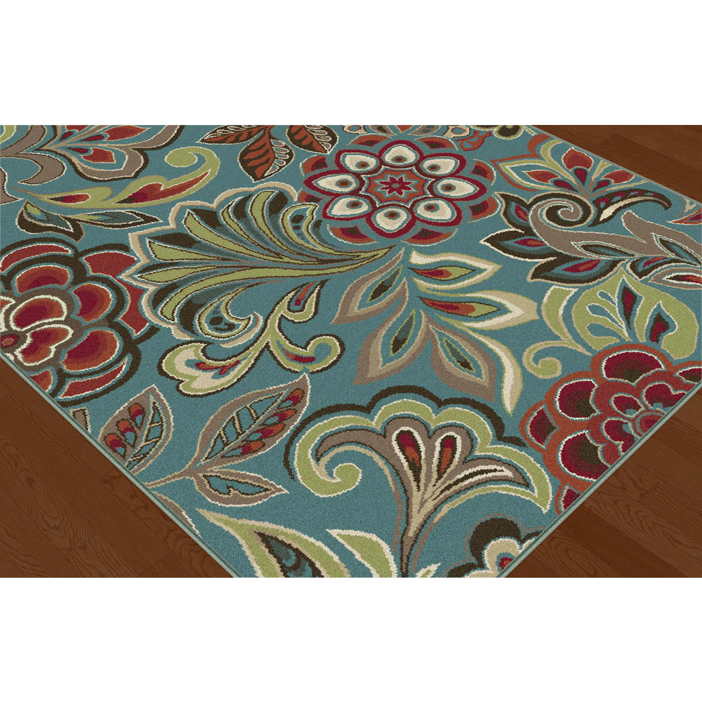 Deco Dilek Blue 7 ft. 10 in. Round Transitional Area Rug