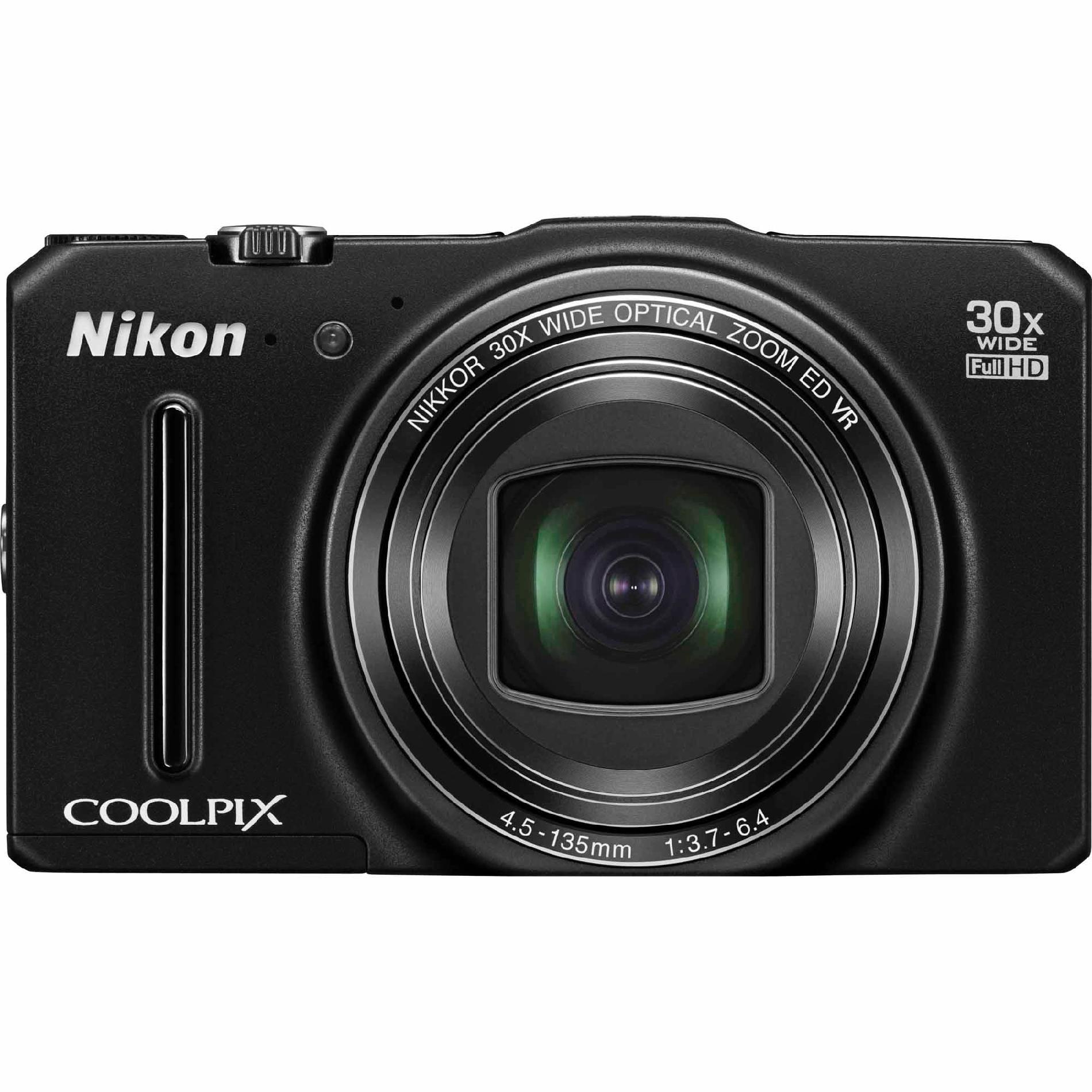 16.0-Megapixels COOLPIX S9700 with Built-In WiFi Digital Camera - Black