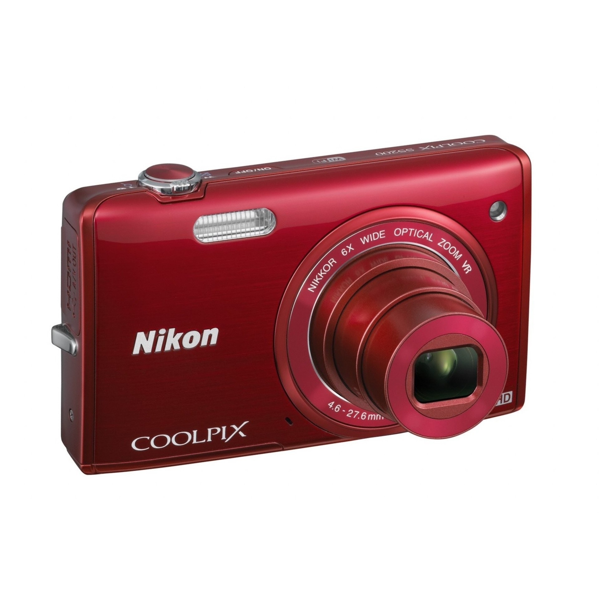 Genuine Nikon Refurbished COOLPIX S5200 16MP HD WiFi Digital Camera (Red)