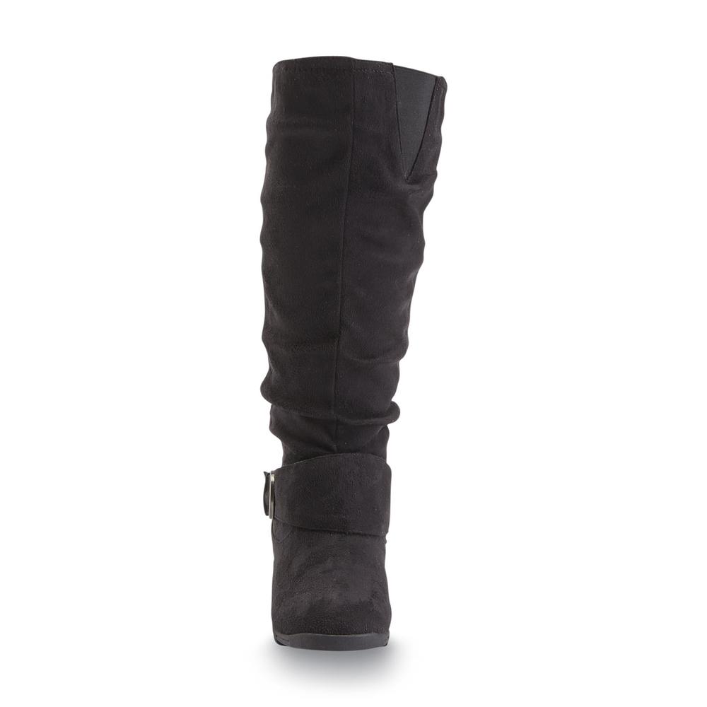 Women's Koi 15" Black Wide Width  Extended Calf Fashion Boot