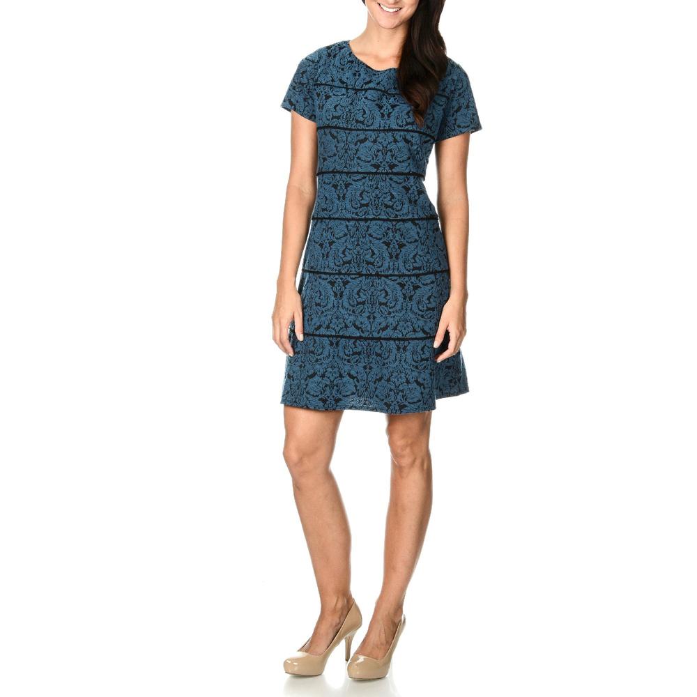 Women's Floral Taping Fit and Flare Dress - Online Exclusive