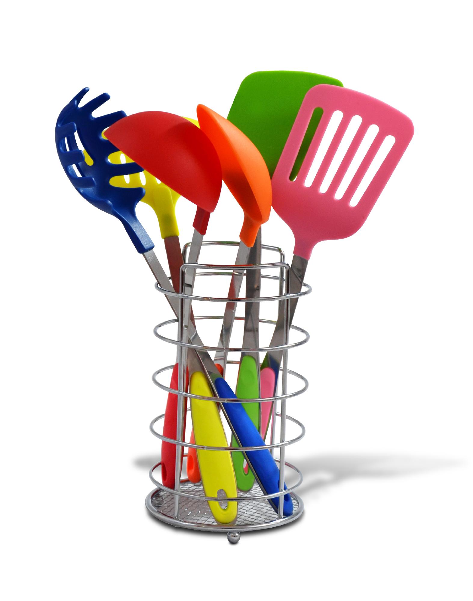 Easy Shop Ragalta 7 Pc Multi Color Kitchen Utensil Set With Caddy