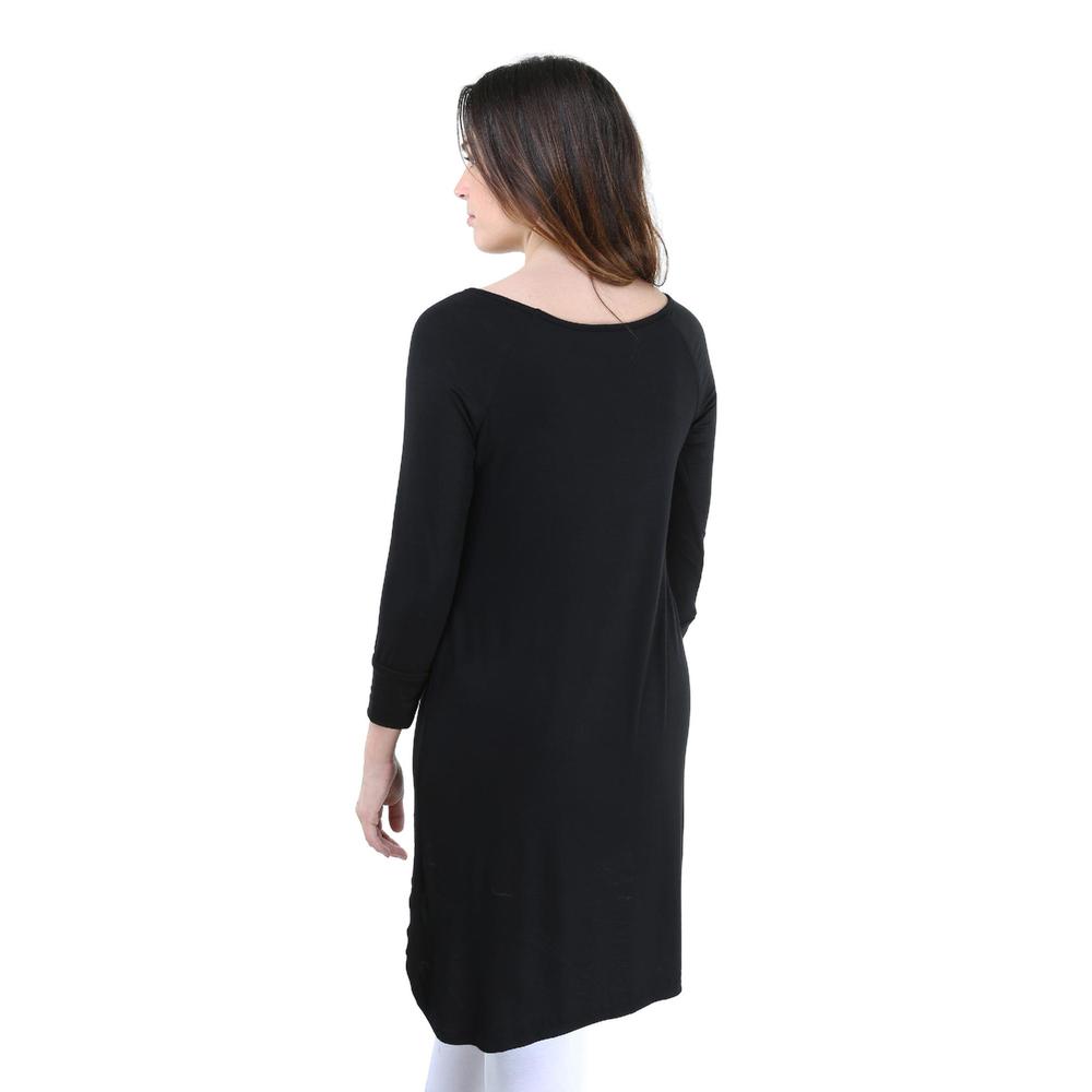 24&#47;7 Comfort Apparel Women's High-Low Long Sleeve Extra Long Tunic Top