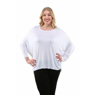 24/7 Comfort Apparel Women's Plus Size Long Sleeve Dolman Top