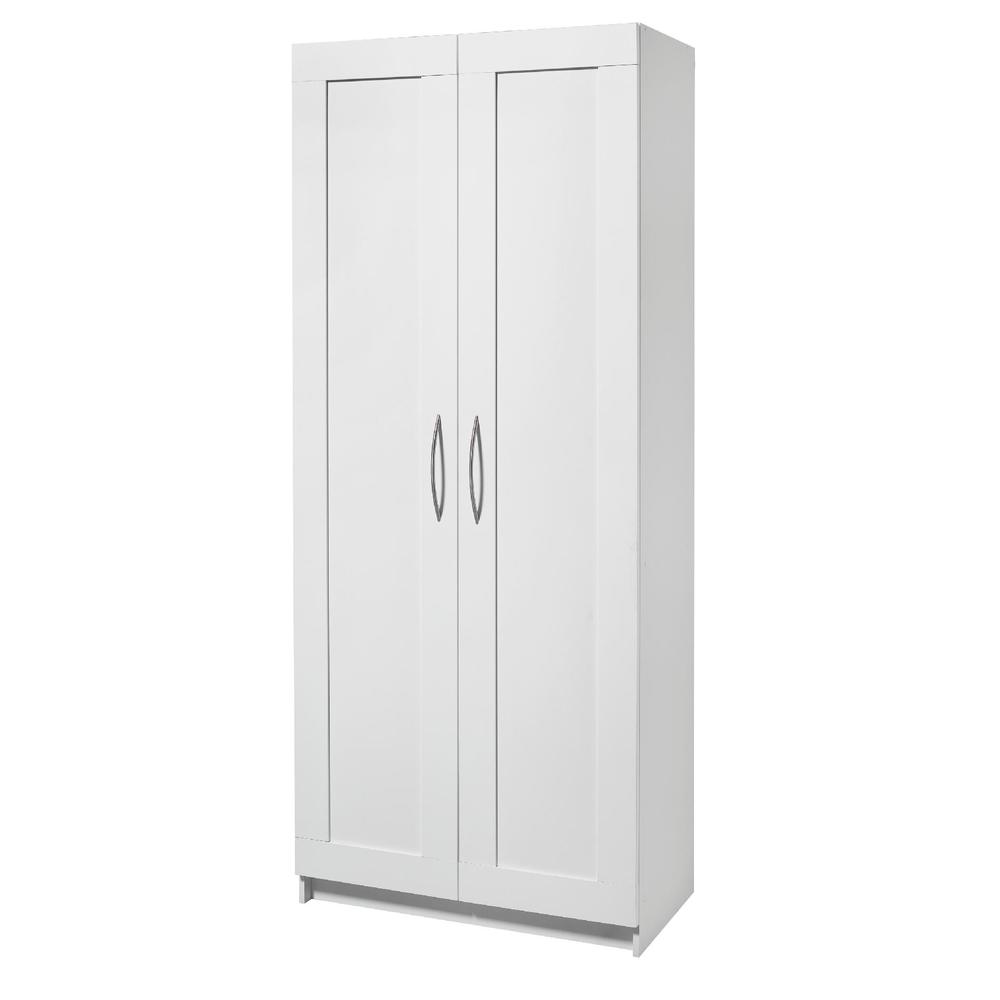 5-Shelf Framed Door Storage Cabinet in White