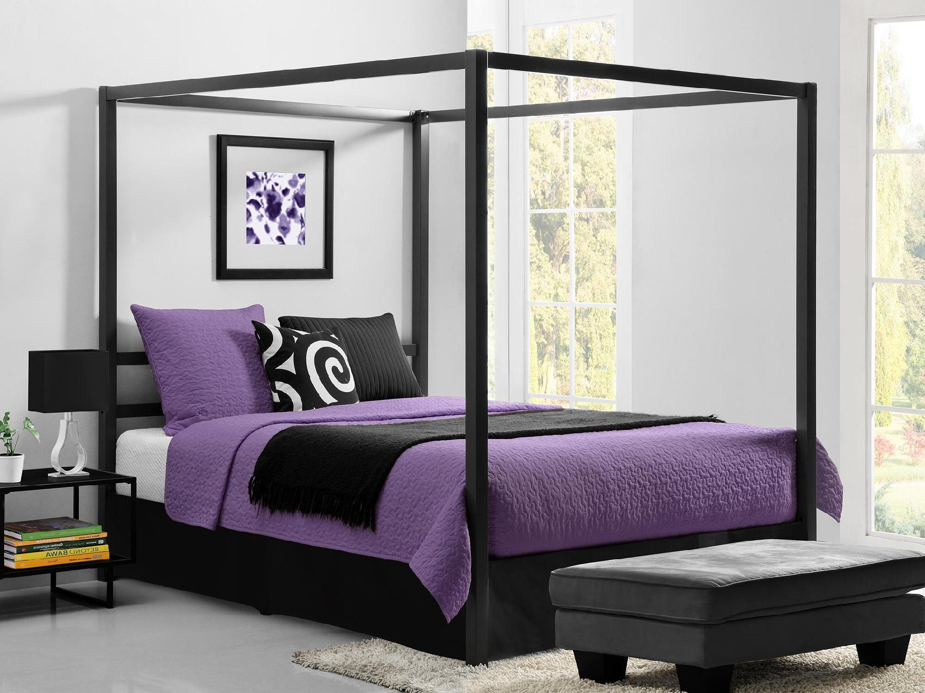Dorel Home Furnishings Modern Queen Black Canopy Metal Bed