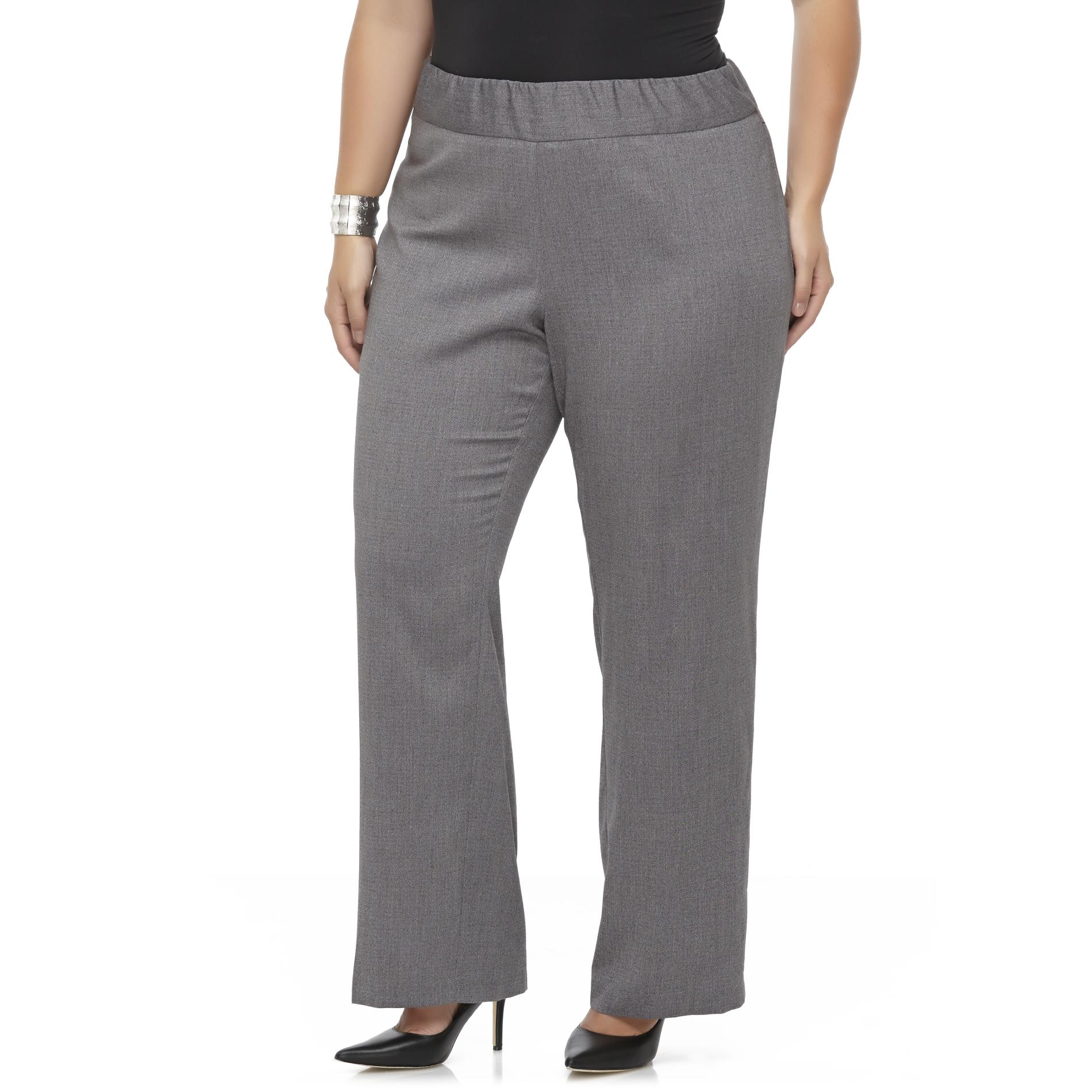Jaclyn Smith Women's Plus ElasticWaist Dress Pants Clothing Women