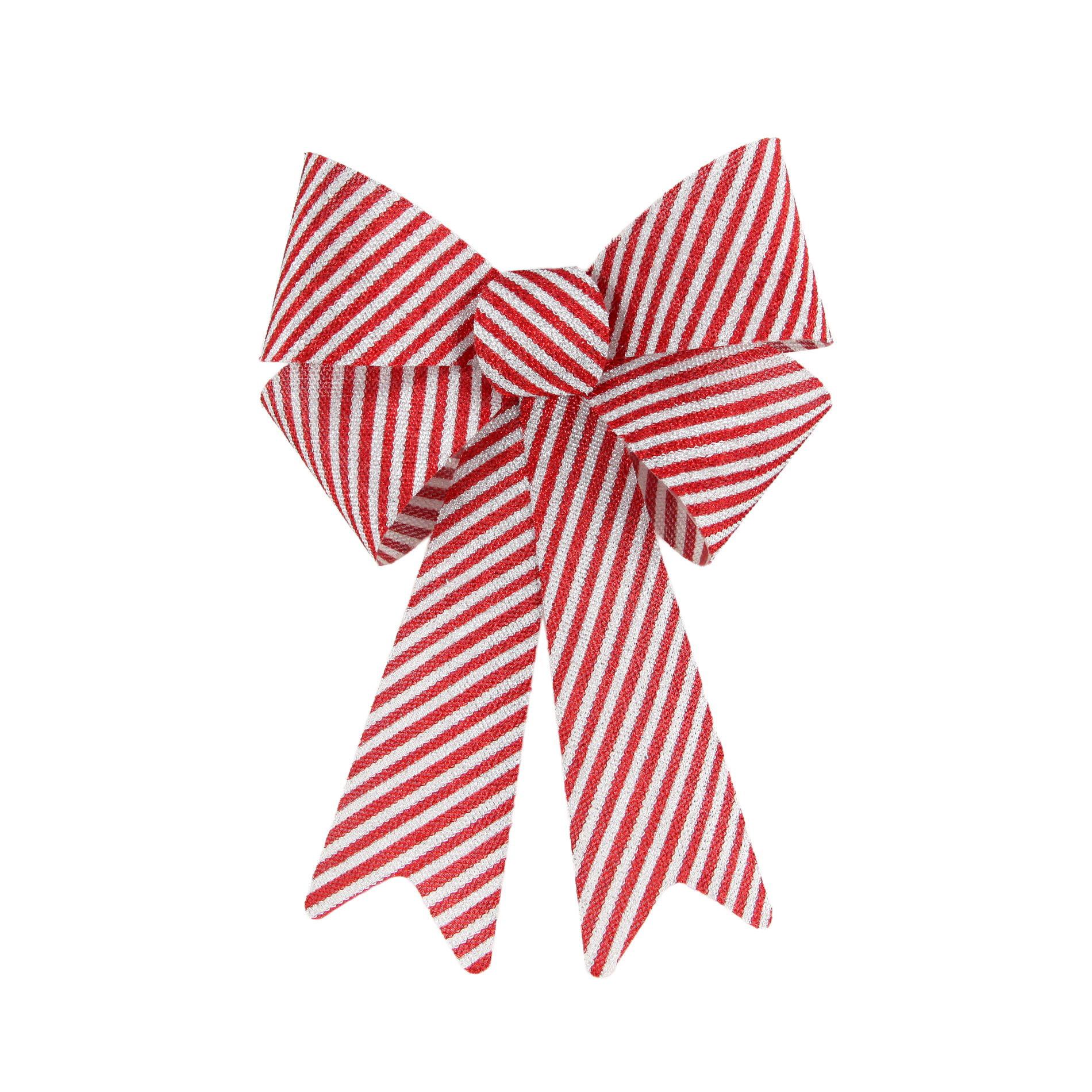 Trimming Traditions Tinsel Bow Red and Silver, 18 in. x 15 in.