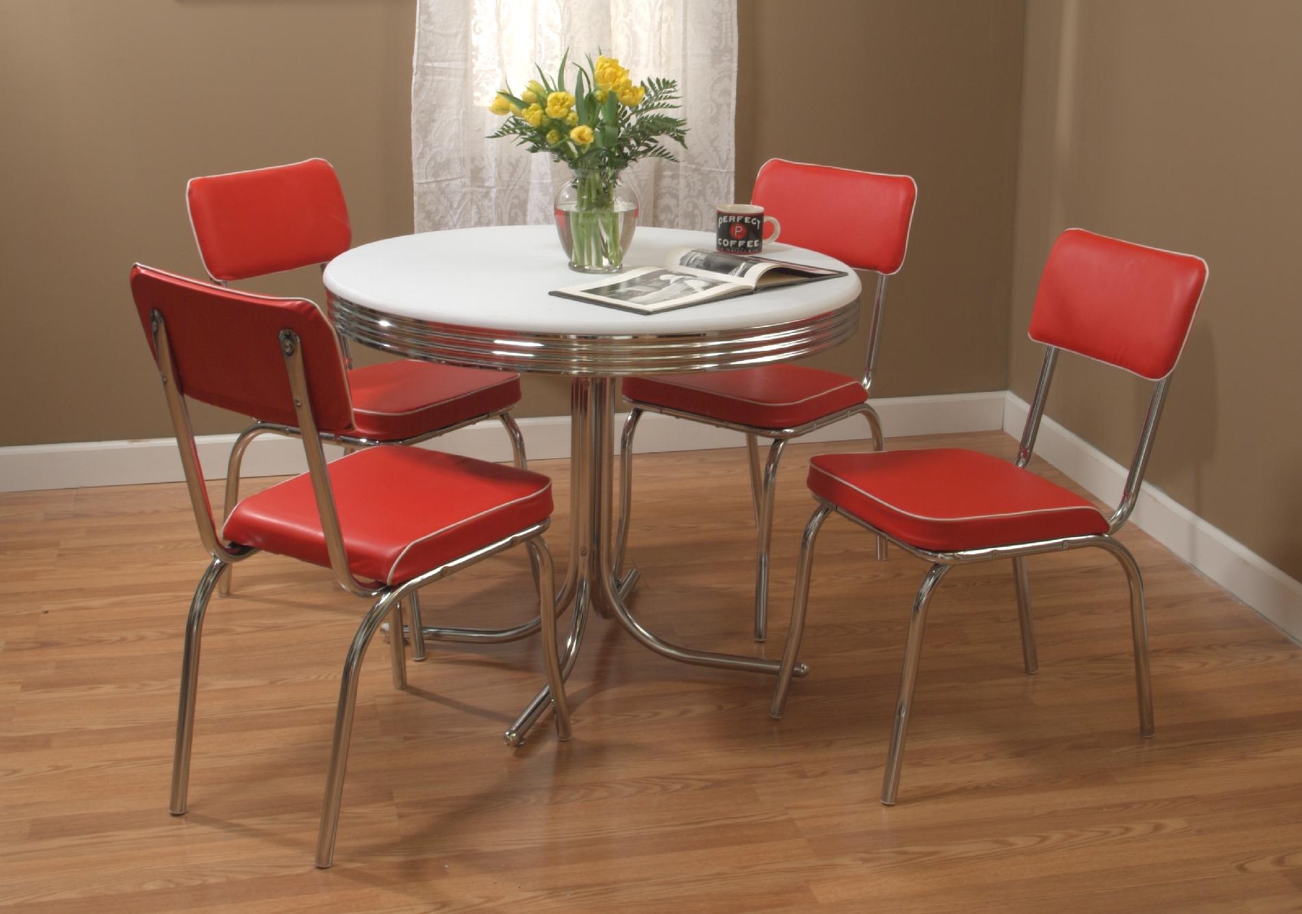5pc. Retro Dining Set in Red