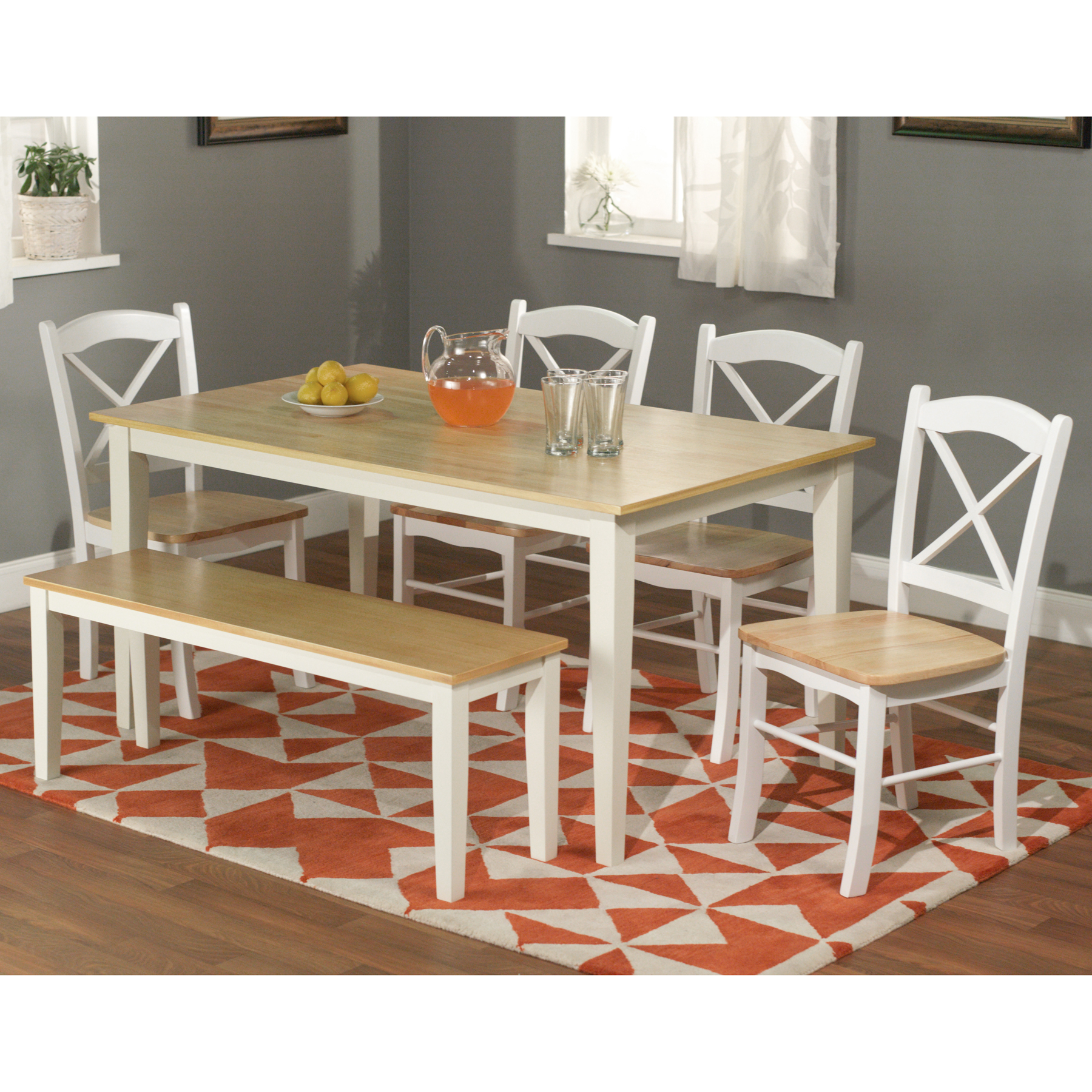 UPC 024319163362 product image for 6pc Tiffany dining set with bench | upcitemdb.com