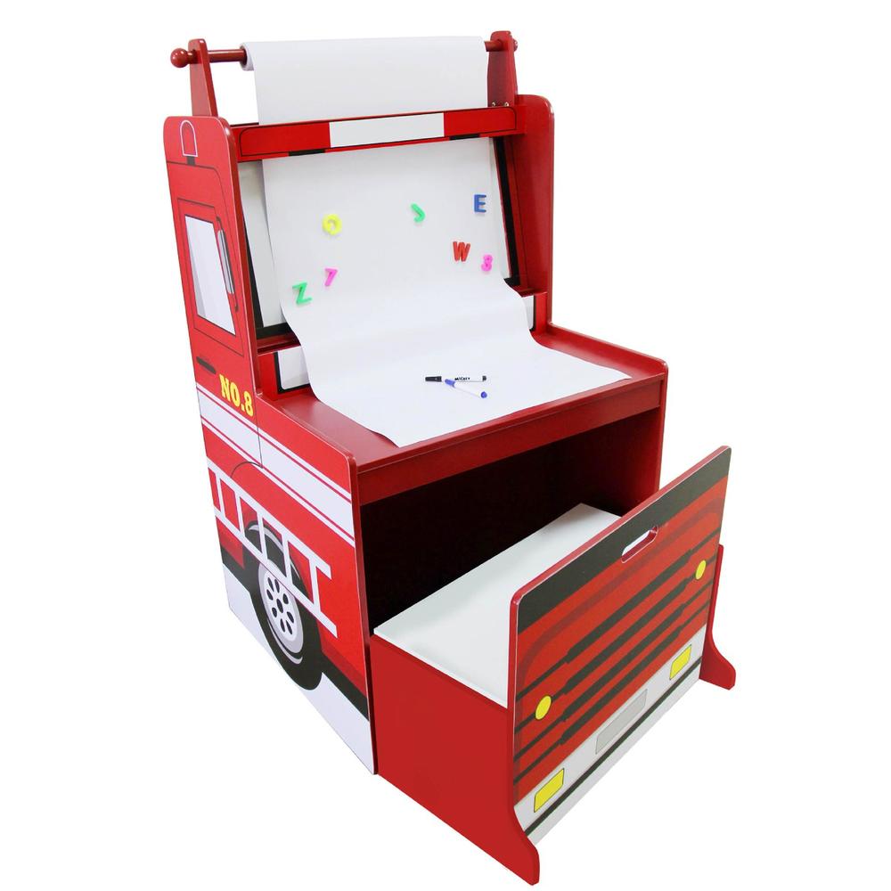 Wooden Fire Engine Easel