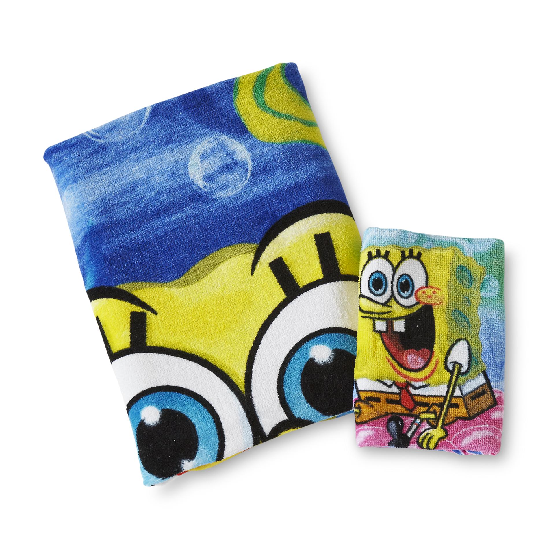 UPC 073558696568 product image for SpongeBob SquarePants Bath Towel & Washcloth | upcitemdb.com