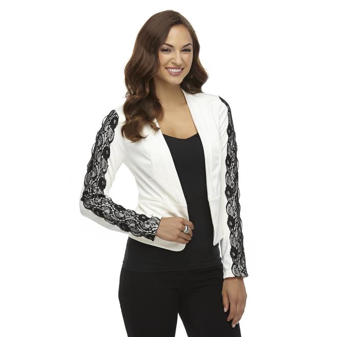 Attention Women's Tuxedo Jacket Lace Overlay