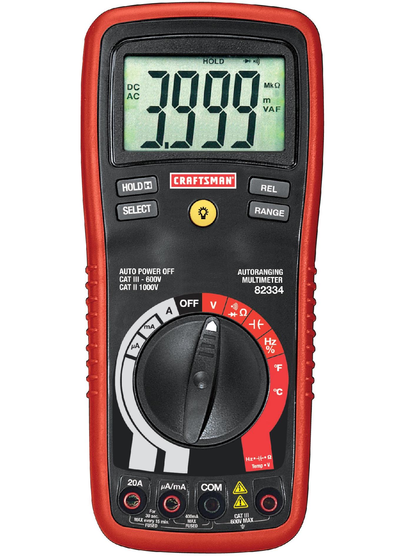 Craftsman 8 Function Digital Multimeter Safety First from Kmart