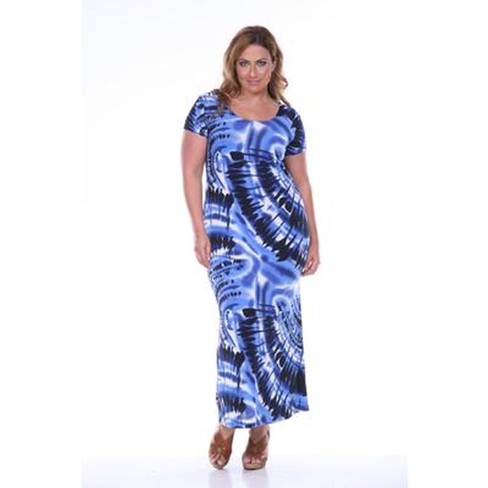 White Mark Plus Size Tie Dye Maxi Dress