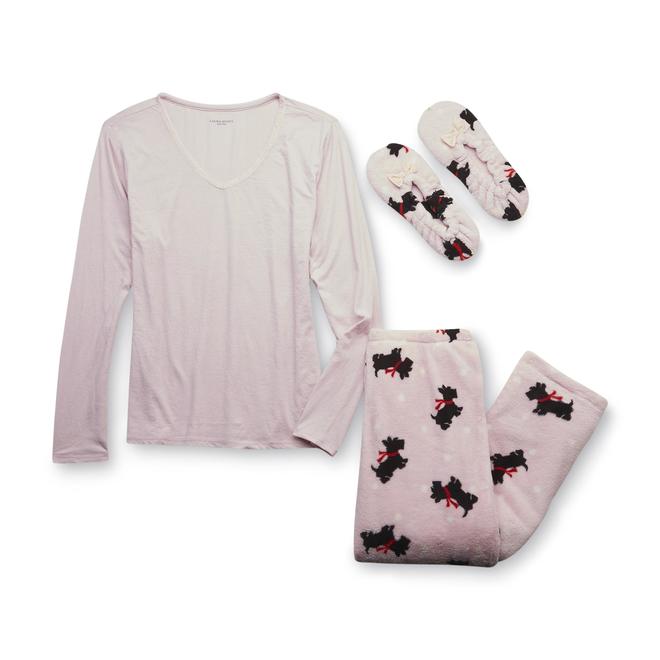 Laura Scott Women's Fleece Pajamas & Slippers Scottie Dogs
