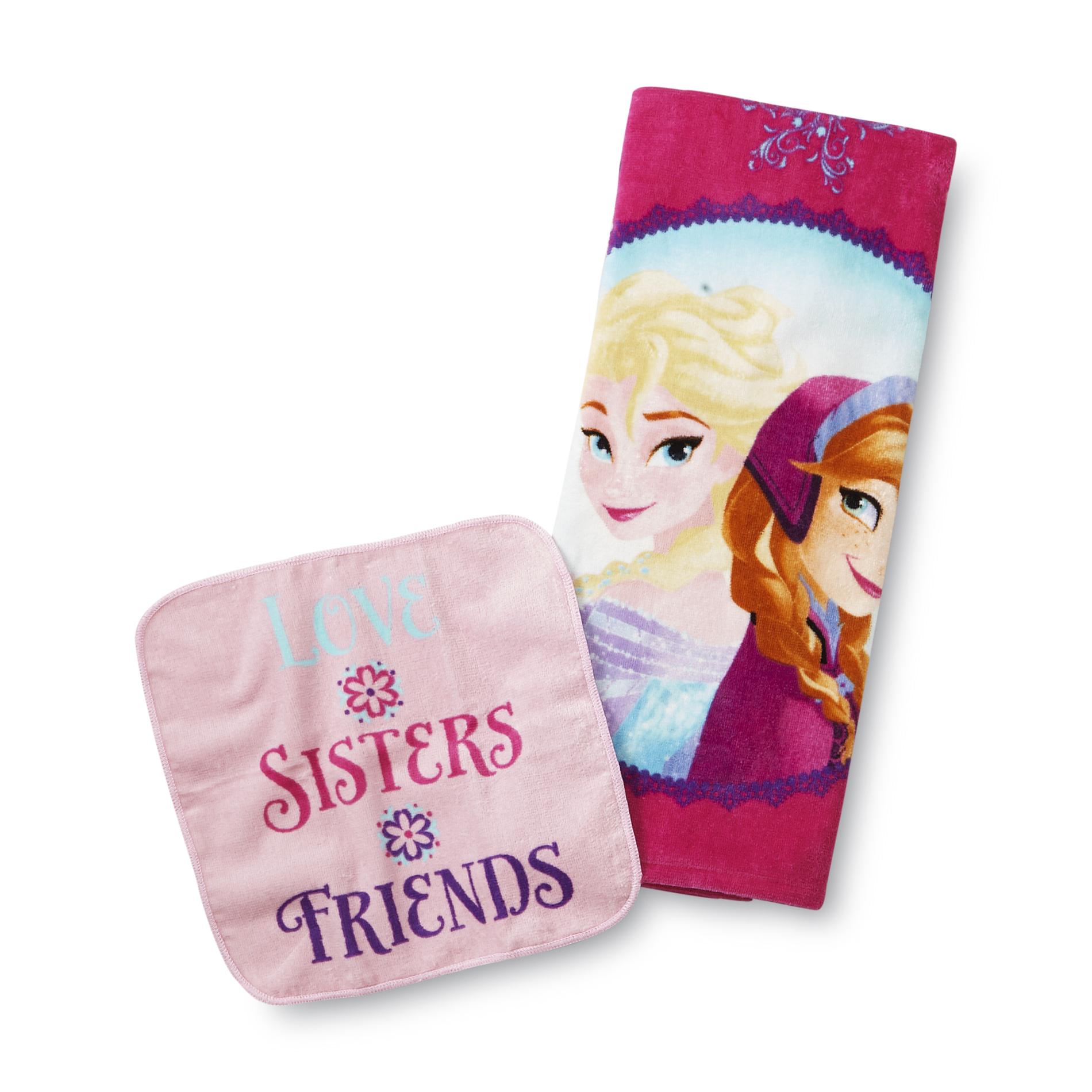 UPC 032281371814 product image for Disney Frozen Elsa & Anna Bath Towel & Washcloth | upcitemdb.com