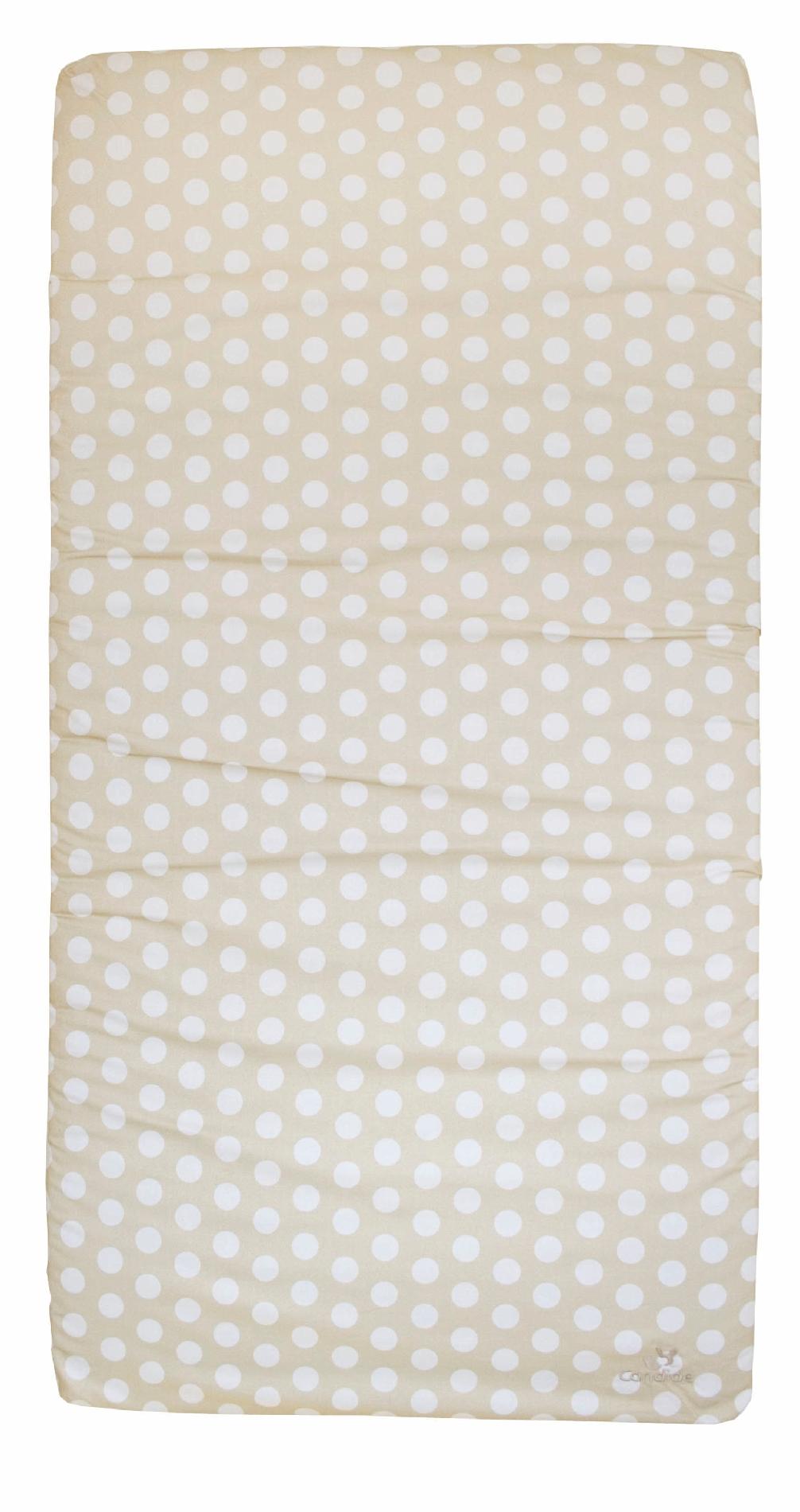 Candide Baby Play Yard / Pack N Play Portable Mattress - White with Beige Dots