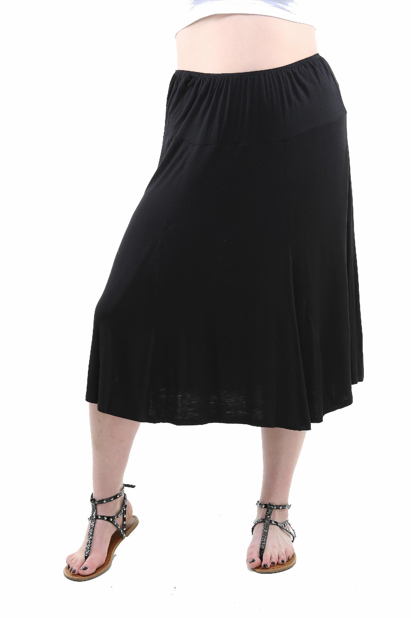 24/7 Comfort Apparel Plus Size Women's KneeLength Skirt
