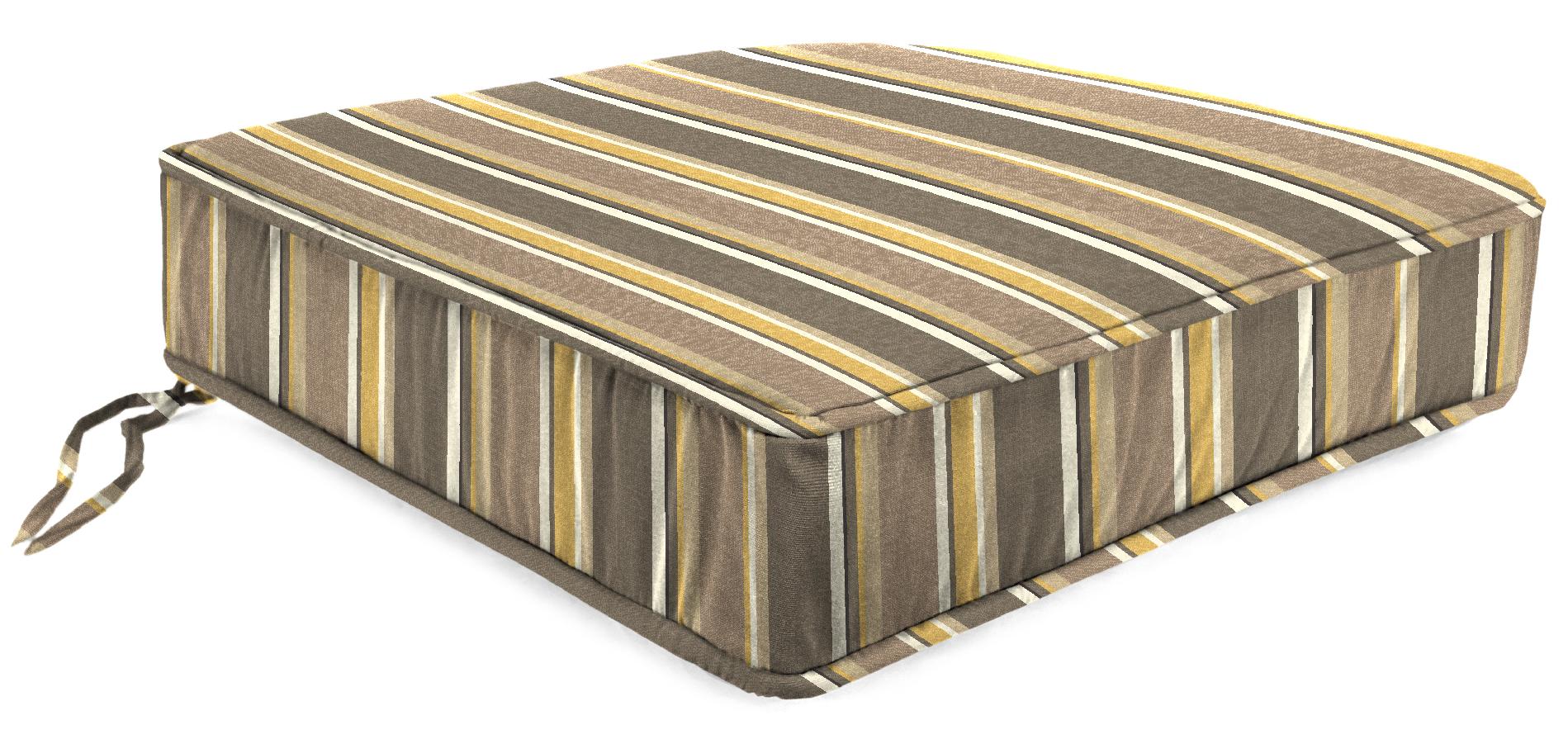 Brandy Stripe Putty Deep Seating Boxed Style Cushion