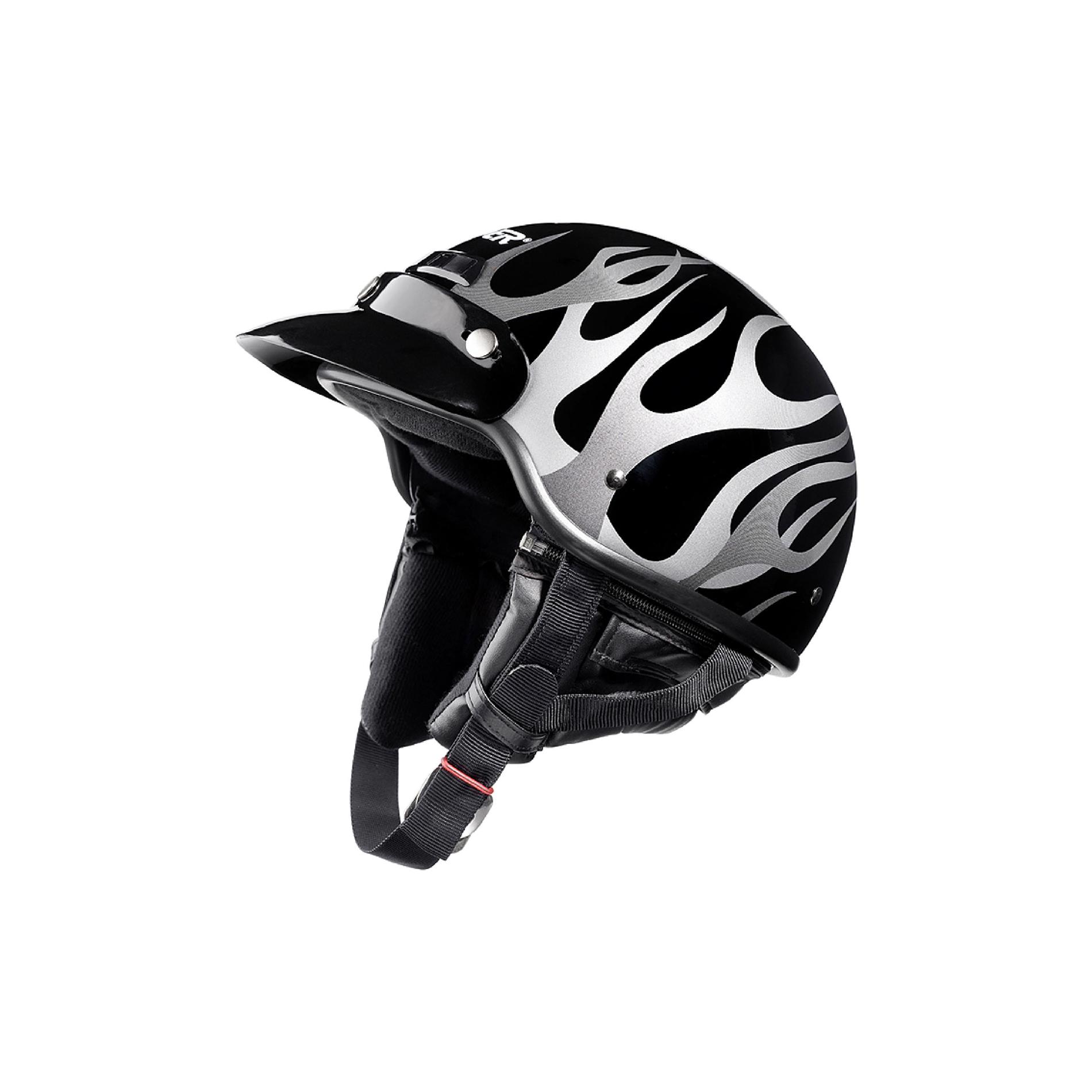 Tour Pro Shorty Helmet Flame Gloss Black