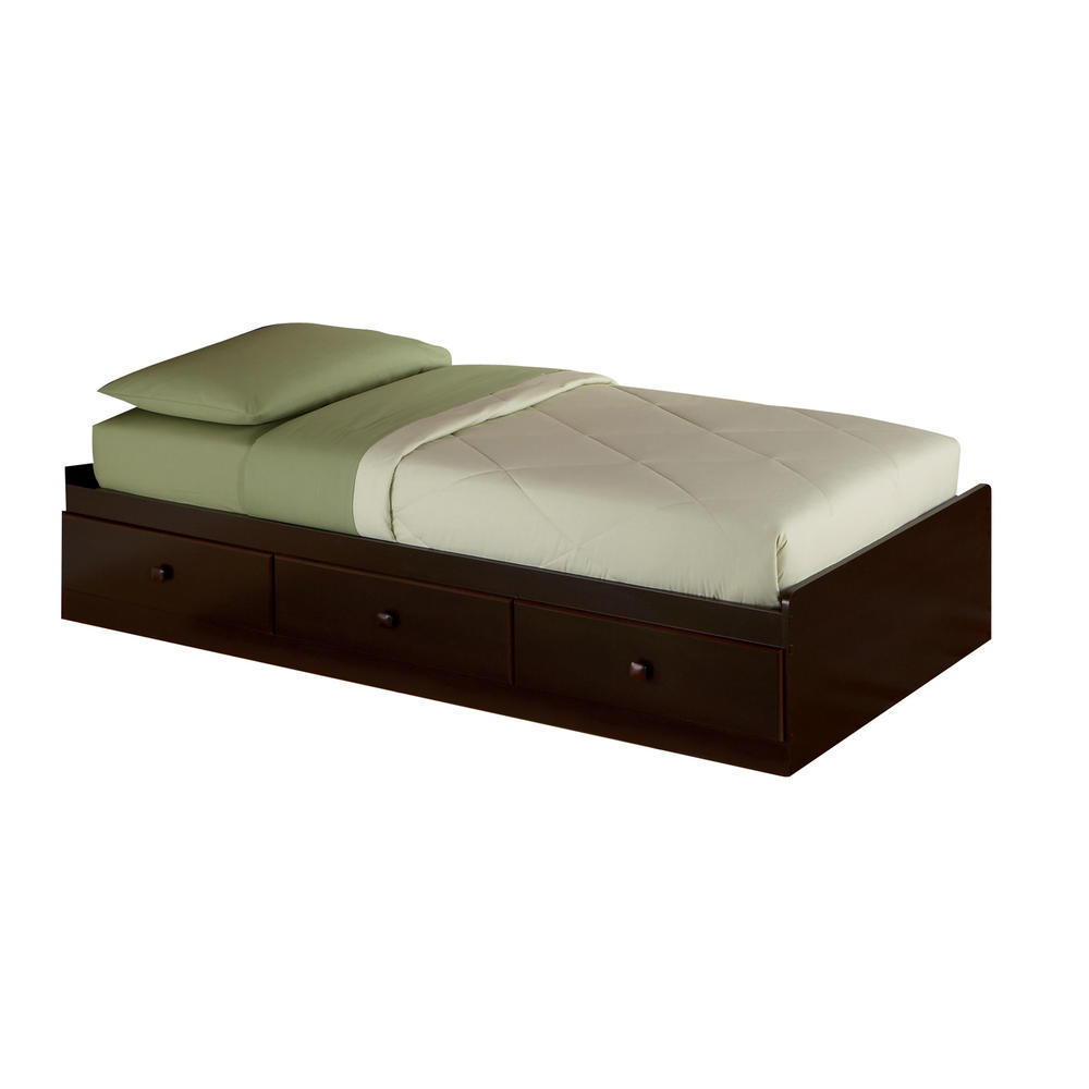 3-Drawer Twin Storage Bed in Walnut