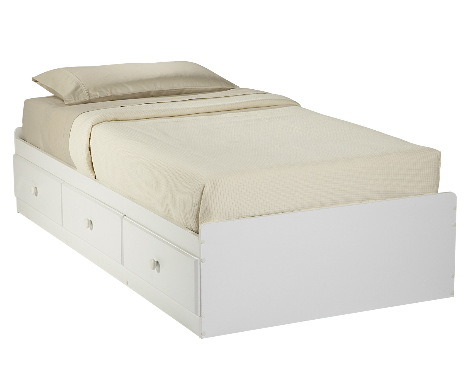 3-Drawer Twin Storage Bed in White