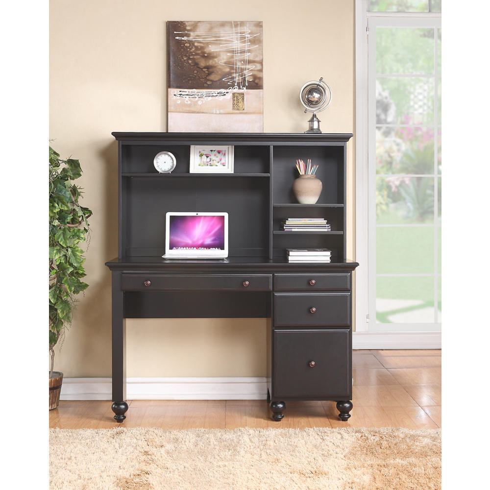 2Shelf Tall Desk Hutch in Vintage Ebony
