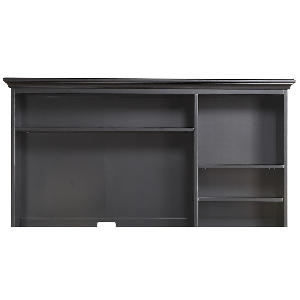 2Shelf Tall Desk Hutch in Vintage Ebony