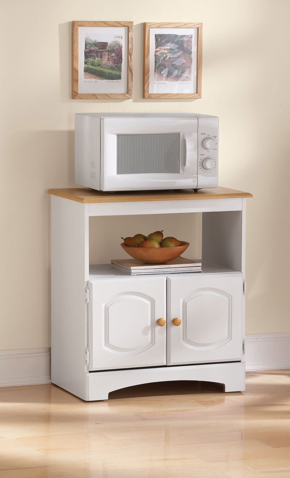 2-Shelf Kitchen Utility Stand in White