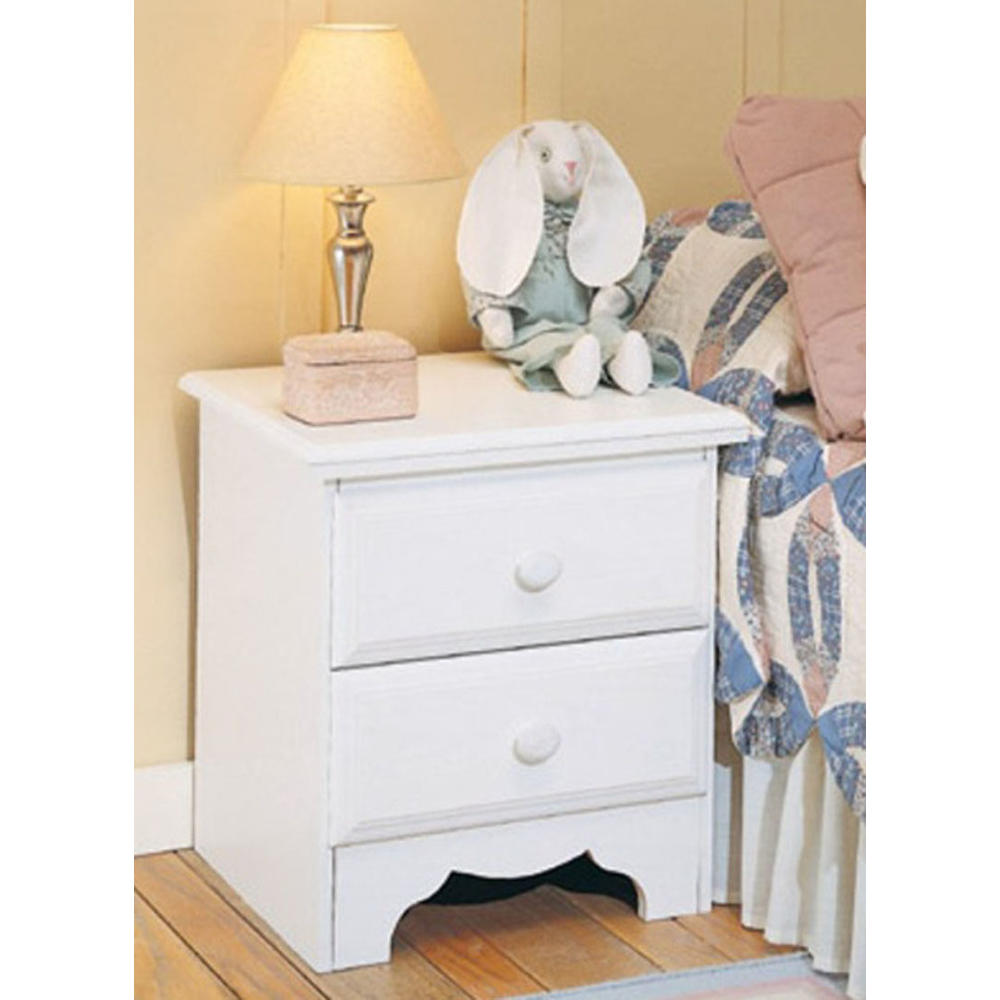 2-Drawer Nightstand in White