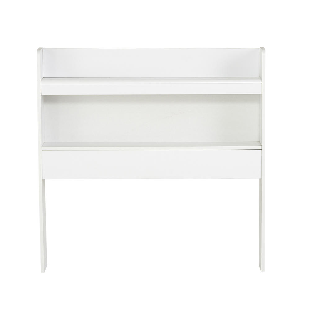 2-Shelf Bookcase Headboard in White