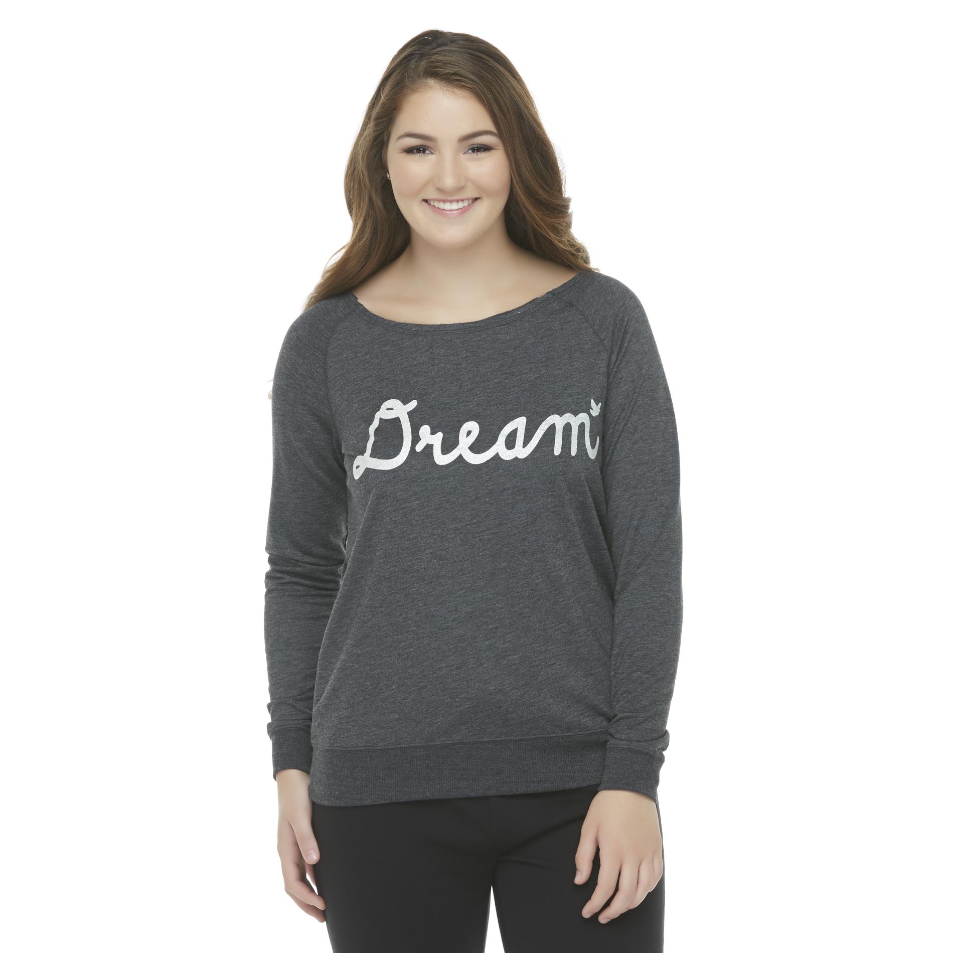 Junior's Plus Graphic Sweatshirt - Dream