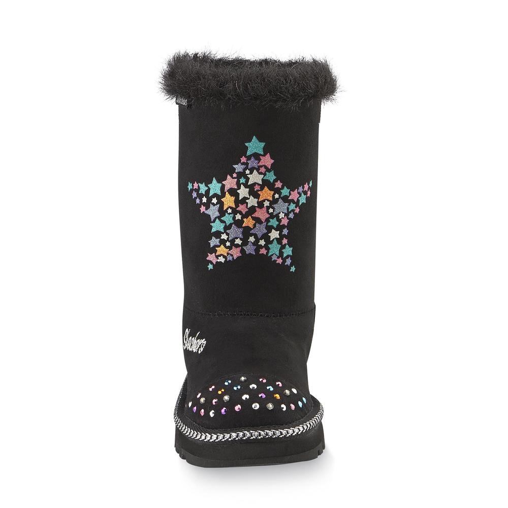 Skechers Girl's Twinkle Toes Fufu Baby 8" Black Light-Up Boot