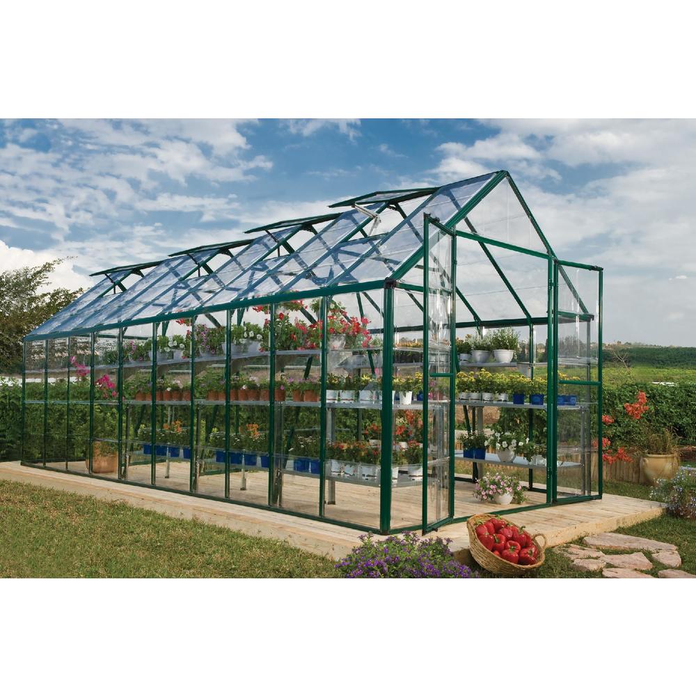 Palram HG8020G Snap and Grow 8 x 20 Greenhouse - Green